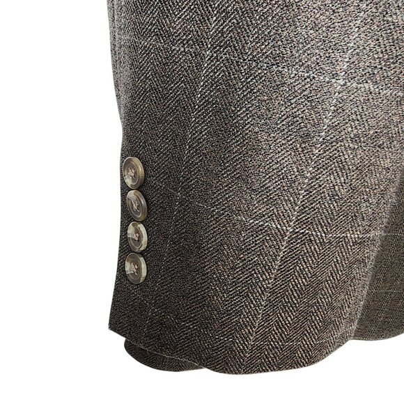 Lauren Ralph Lauren‎ Mens Wool Blazer 42R Brown Plaid 2-Button Jacket - Picture 5 of 9